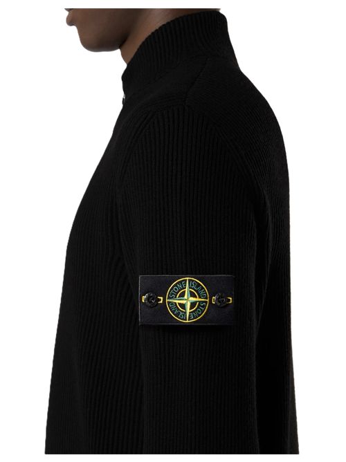 STONE ISLANDVirgin wool cardigan nero Stone Island | L2S15 5100017 S00C2V0029 BLACK